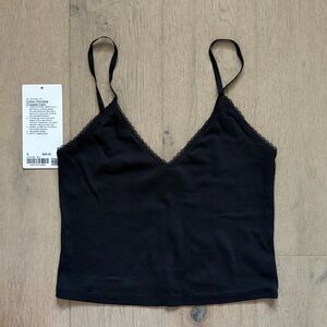 EUC cotton pointelle cropped cami black size small lululemon
